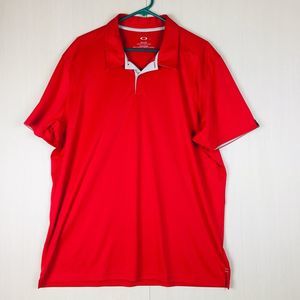 OAKLEY Men's Hydrolix Red Solid Short Sleeve Polo Shirt Size XXL 2XL Large